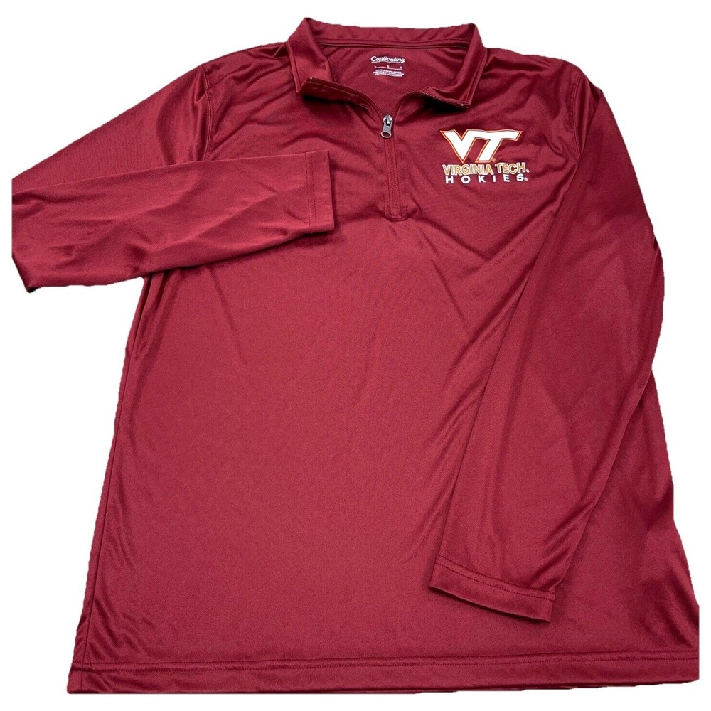 Virginia Tech Hokies Sweater Men Large Pullover Quarter Zip Golf Sweatshirt B68